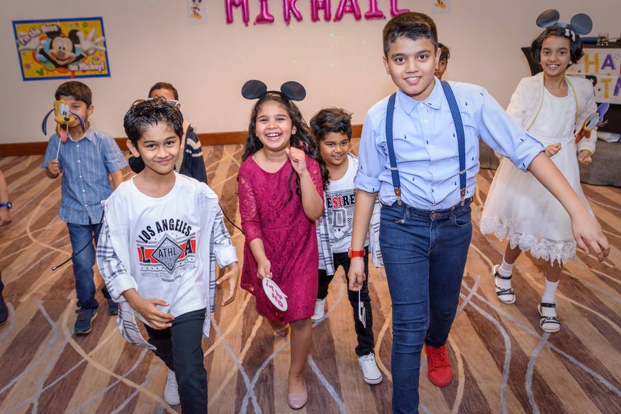Kids dancing at a birthday party