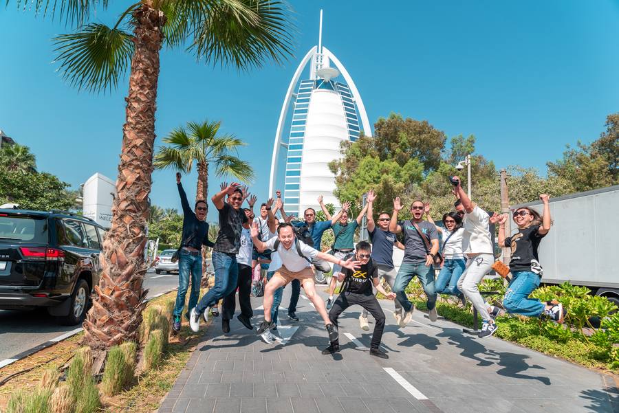 Team group photo at Burj Al Arab